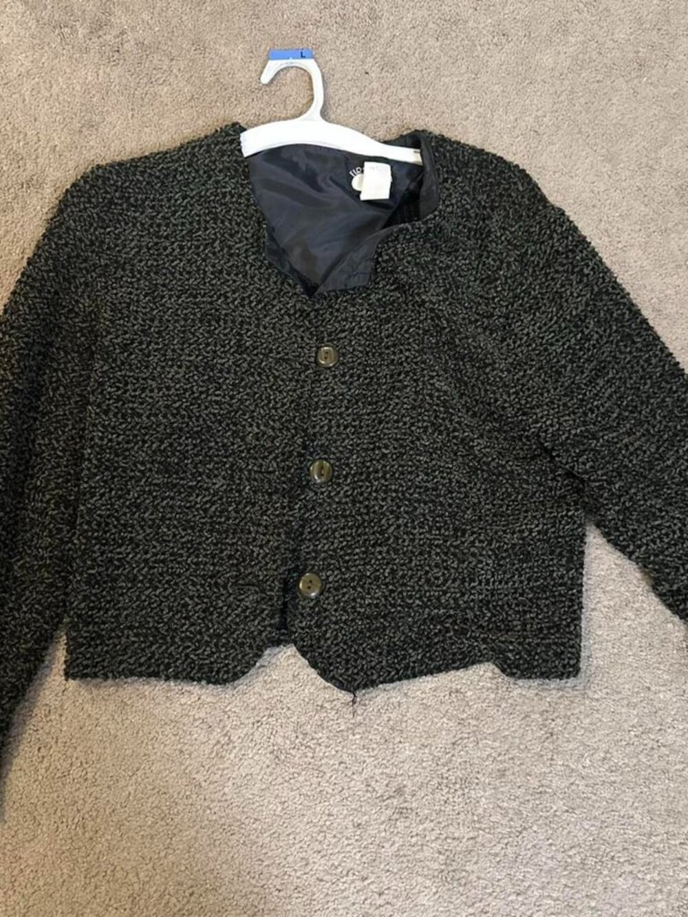 Dark Green Knit Cardigan